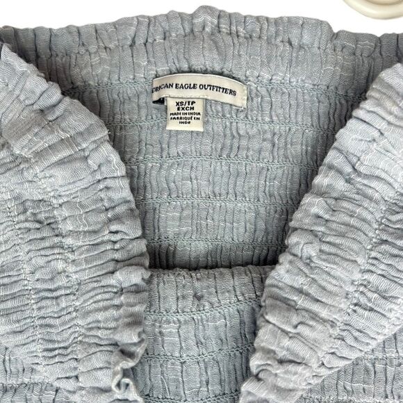 American Eagle Light Blue Strapless Tube Crop Top NWOT - Picture 8 of 12